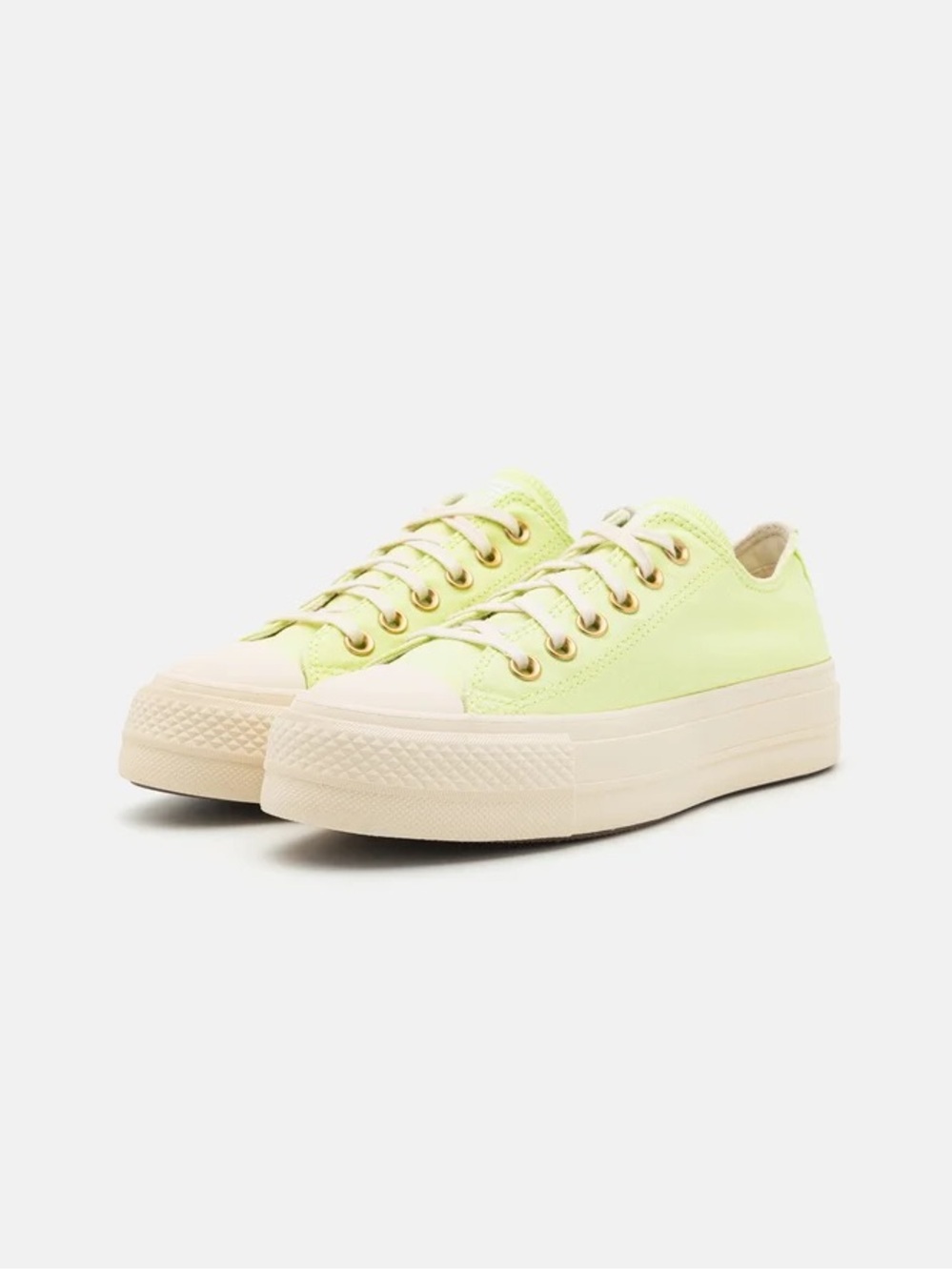 Converse Low-Top Platform Sneakers in Neon Yellow-Green